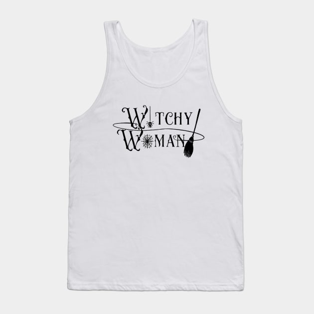Witchy Woman Broom (Black) Tank Top by TheCoatesCloset